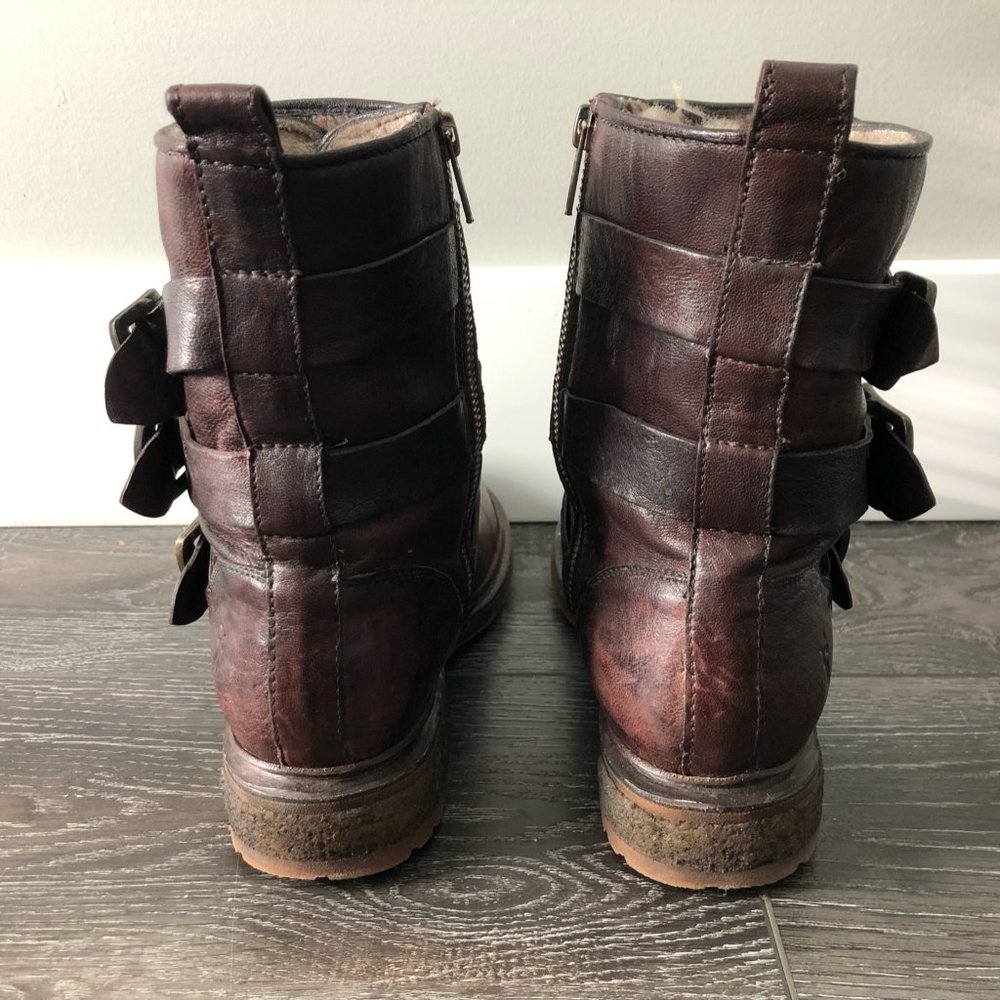 FRYE Valerie Shearling Lined Strappy Ankle Boot Size US 8 - Picture 8 of 16